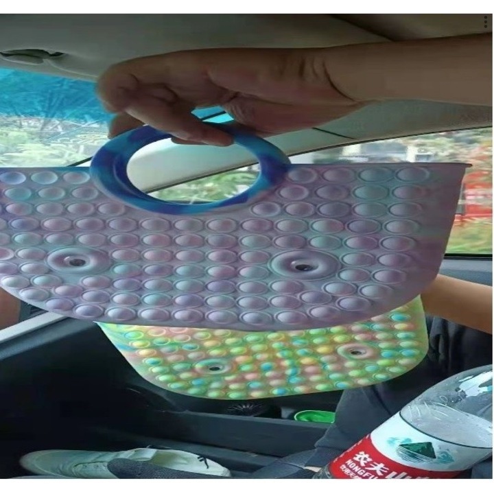 Jucarie Antistres din silicon toolsy, Pop It Now And Flip It, Geanta mare, 28 cm, Multicolor, V4