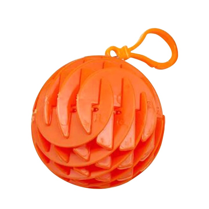 Декомпресионна играчка Worm Fidget, от Fitilomania, антистрес, компактен размер 6 см, разгънат размер 15,5 см, оранжев