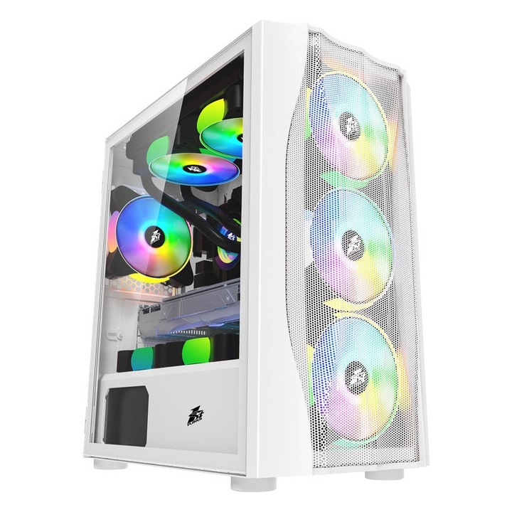 Настолен компютър Intel Core i3-12100F до 4,3 Ghz, 16 GB ram DDR4, ултра-бърз NVME 1 TB SSD, специална видеокарта за игри AMD Radeon RX580 8 GB с 256 бита, RGB кутия за игри
