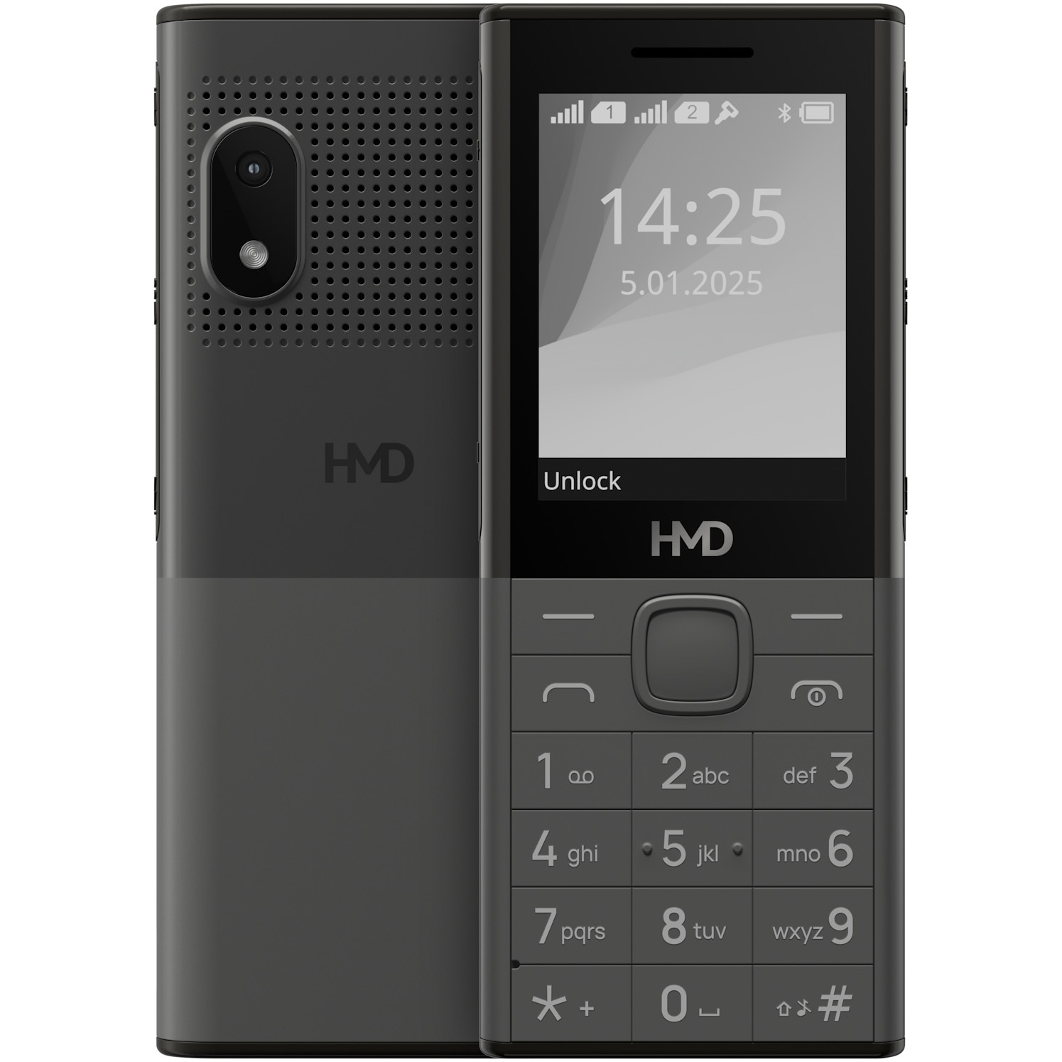 Telefon mobil HMD 150 Music, Dual SIM, baterie 2500 mAh, Dark Grey