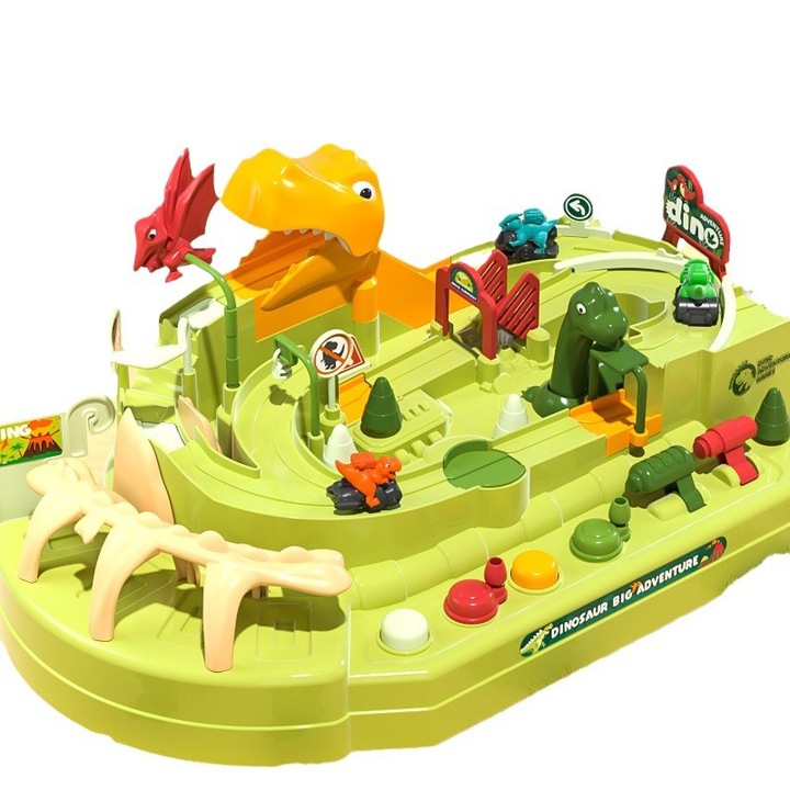 Dinoszauruszpályás játék, szintemelkedés, barkácskombináció, intelligenciafejlesztés, gyakorlati képességek nevelése, zöld