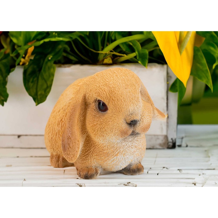 Градинска фигурка, Декоративно Зайче, Полистирен, Сезанд, Оранжево, Устойчиво на атмосферни влияния, Идеално за градината, За терасата или балкона