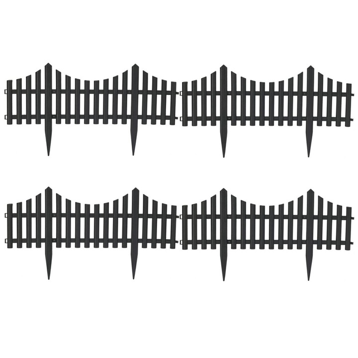 Завеса, тъмносива, комплект от 4 модула 60x32 см, устойчив полипропилен, устойчив на атмосферни влияния и UV лъчи, модулна конструкция, естетичен дизайн