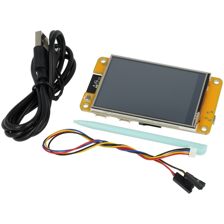Комплект платки Esp32 с 2.8" сензорен екран, микроконтролер Msalamon, Esp32, Esp32-D0Wdq6 - двуядрен процесор с максимална честота 240 Mhz, Wi-Fi и Bluetooth свързаност, интерфейси Sdio, Spi, Uart, Gpio, Tf Microsd конектор, 85, 7x50, 0 mm, многоцветен