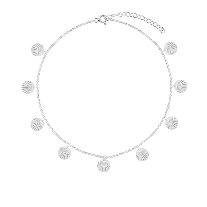 Bratara de picior din argint, banuti raiati