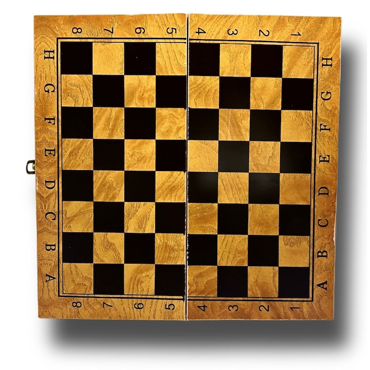 Игра 2 в 1 шах и табла, с включени фигури, изработена от дърво 29x30
