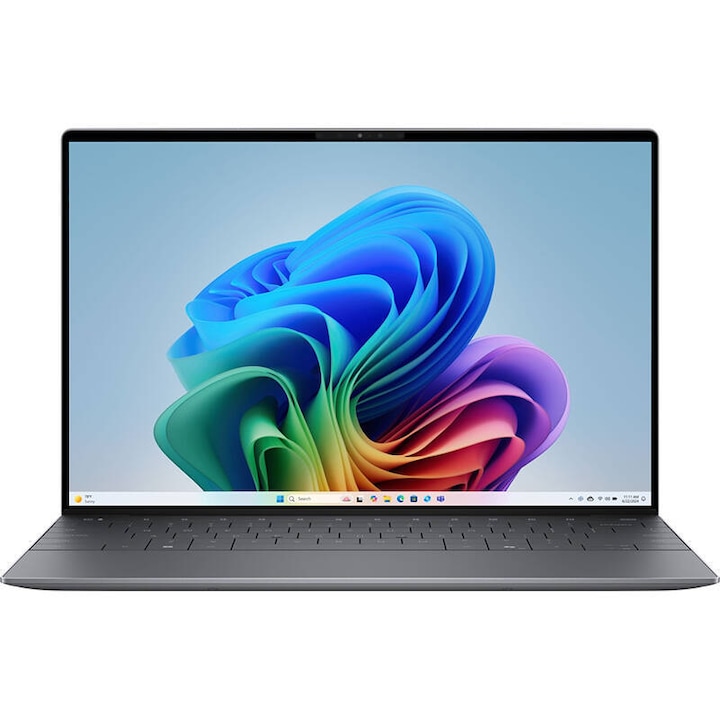 Laptop Dell XPS 13 9345, 13.4 inch 1920x1200, Snapdragon X1E-80-100, 16GB RAM 512GB SSD, Adreno GPU, Windows 11 Pro, argintiu (INT Keyboard)