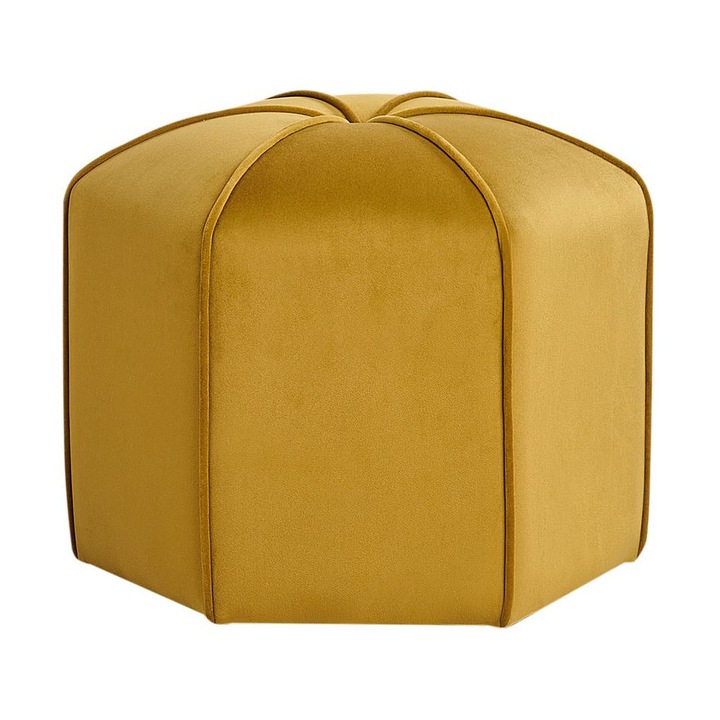 Pouf din catifea, Bellani, galben