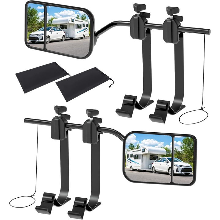 Visszapillantó Tükör Hosszabbító, Piduules, Univerzális, Fekete, 360 Fokos Állítás, 2 Darab