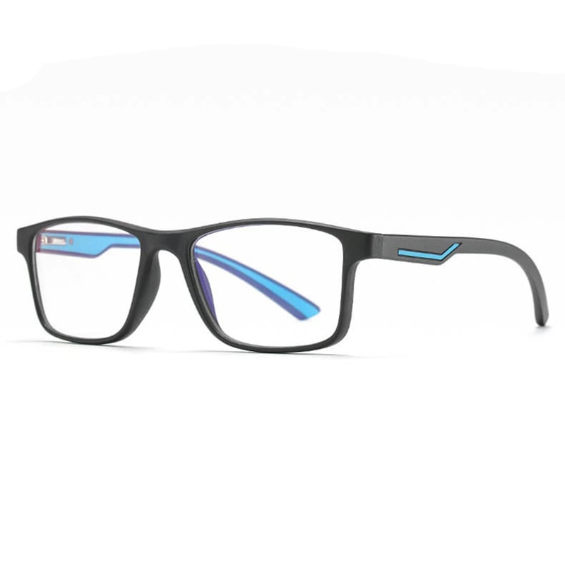 Anti-Blue Light Glasses Reflex TR90 (F2388) - Rectangular - Sand Black / Blue