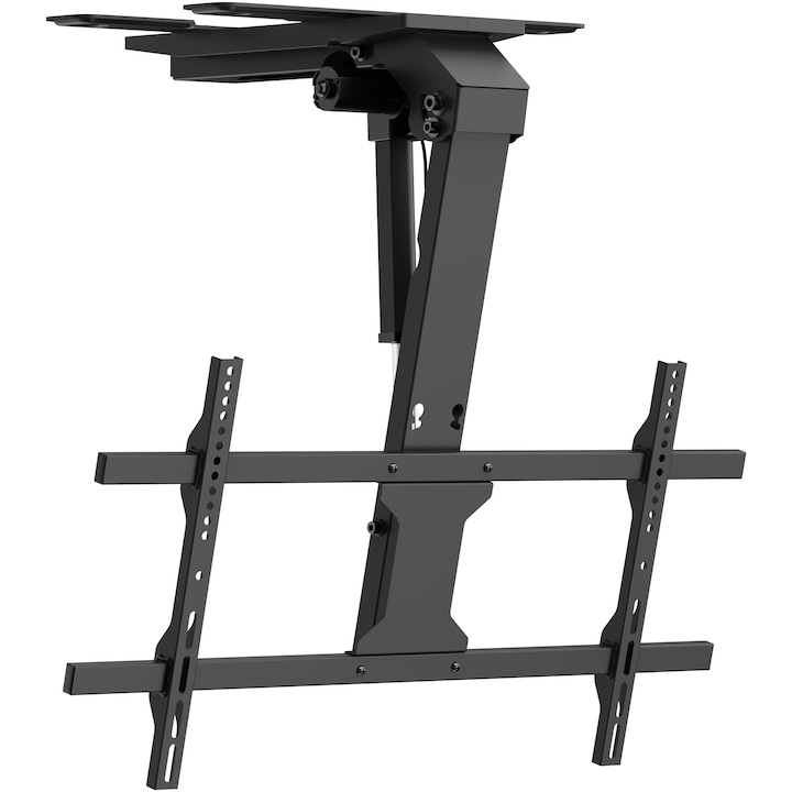 Стойка за телевизор за таван Serioux TVM0748D, Моторизирана, Регулируема. 43"-86" (109 см-218 см), Черен