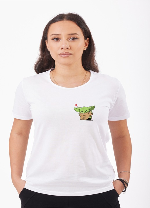 Női póló Baby Yoda Love mintával