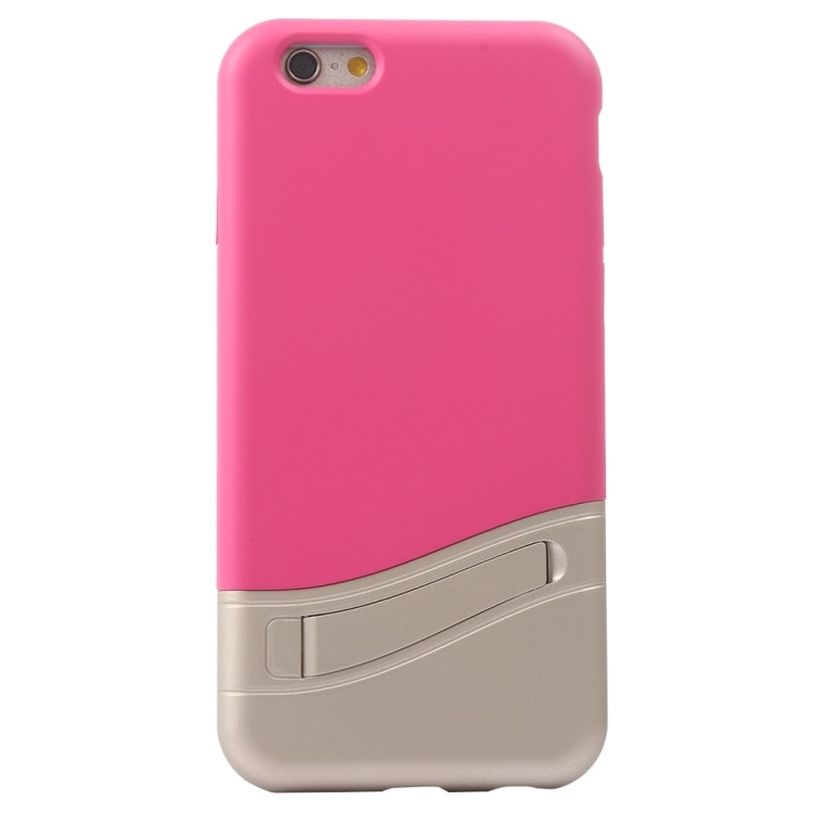 Husa protectie Bi-COLOR pntru iPhone 6 si 6S, Functie de stand, Magenta/Argintiu