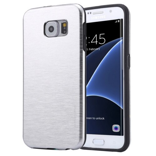 Husa metalica BRUSHED TEXTURE pentru SAMSUNG GALAXY S7 EDGE (G935) , Argintiu
