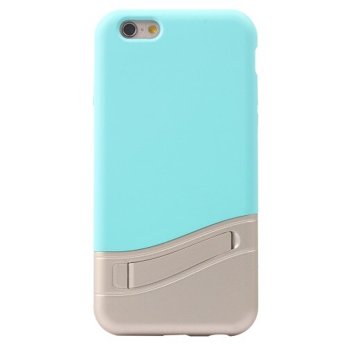 Husa protectie Bi-COLOR pntru iPhone 6 si 6S, Functie de stand, Turcuaz/Argintiu