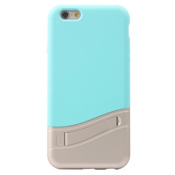 Husa protectie Bi-COLOR pntru iPhone 6 si 6S, Functie de stand, Turcuaz/Argintiu Husa protectie Bi-COLOR pntru iPhone 6 si 6S, Functie de stand, Turcuaz/Argintiu