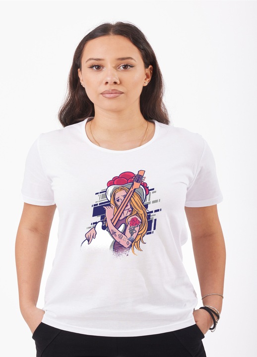 Női póló Guitar Girl mintával