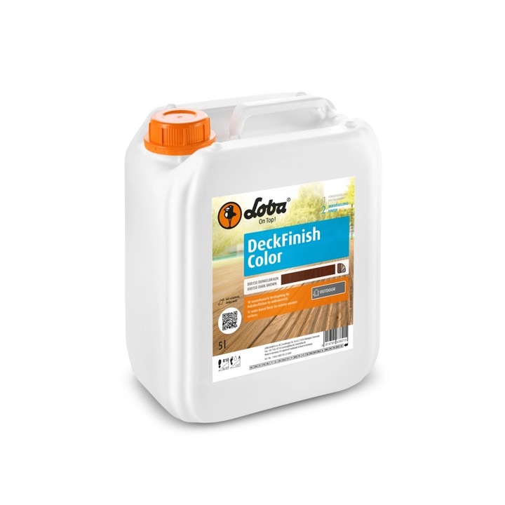 Lac Monocomponent Lemn Exterior LOBA DeckFinish Color, Maro Inchis, 5 L