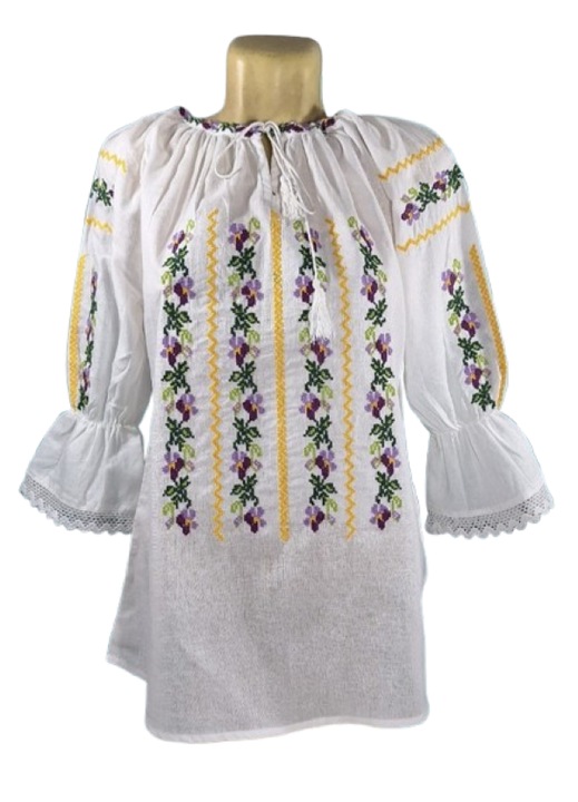 Ie Dama, Bumbac, Maneca 3/4, Model Traditional, Floral Multicolor