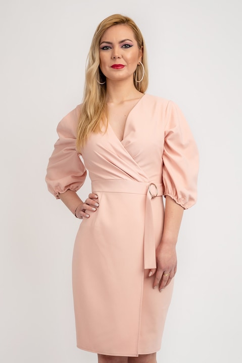 Rochie Dama Eleganta Roz Prafuit Cate, Roz deschis