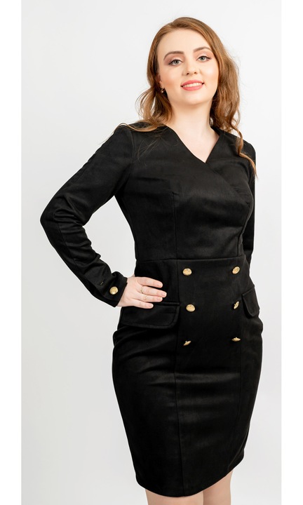 Rochie tip sacou eleganta neagra Evea - Moze, Negru