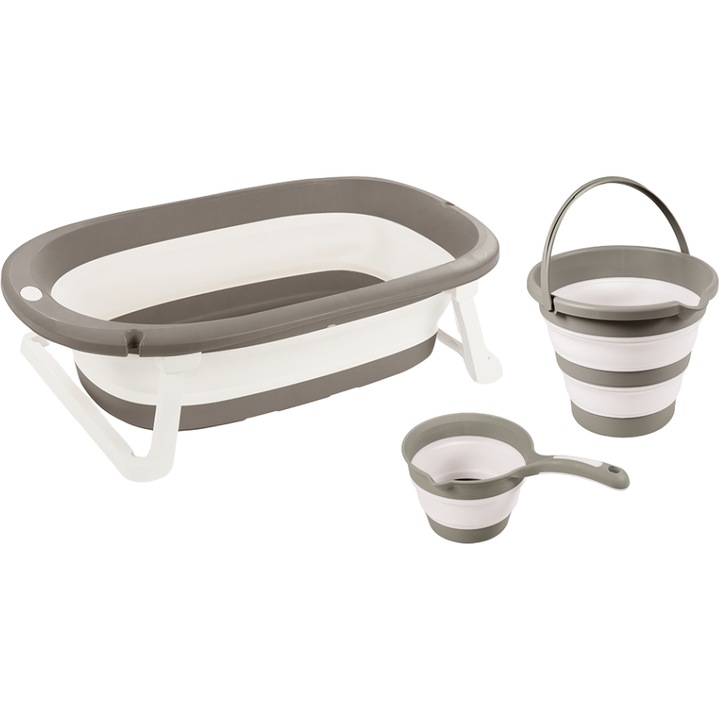 3 az 1-ben szett összecsukható káddal - szürke