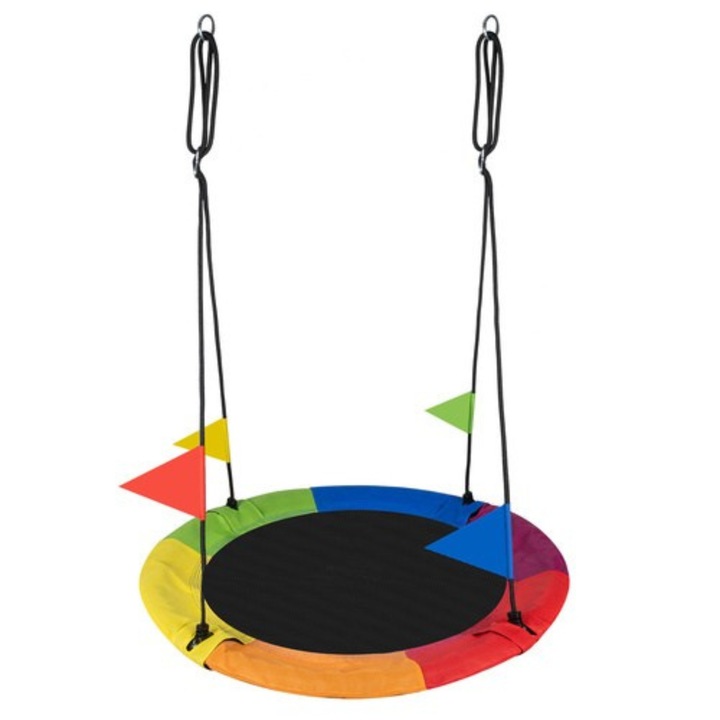 VarioShop люлка-гнездо с мрежа, метална рамка, устойчива на атмосферни влияния, диаметър 110 см, максимално натоварване 150 кг, многоцветна