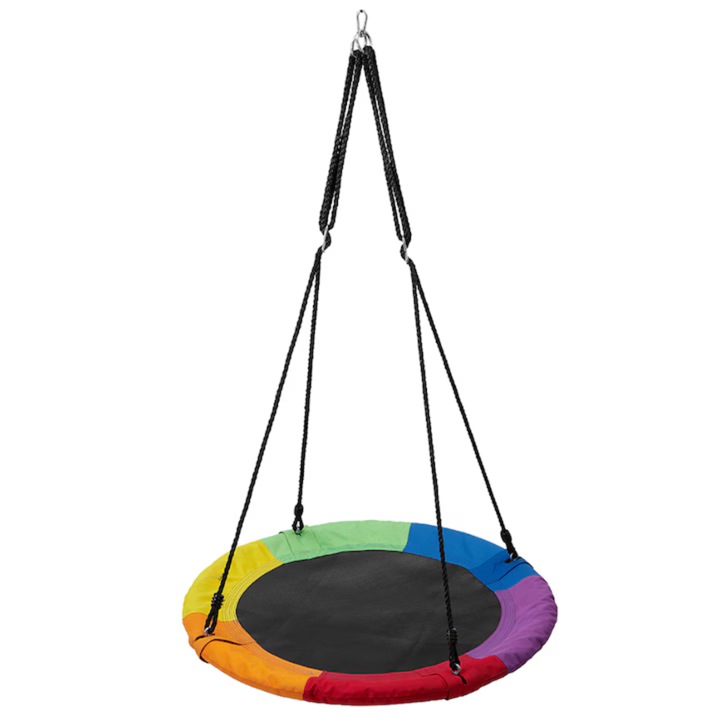 VarioShop люлка-гнездо с мрежа, метална рамка, устойчива на атмосферни влияния, диаметър 100 см, максимално натоварване 160 кг, многоцветна