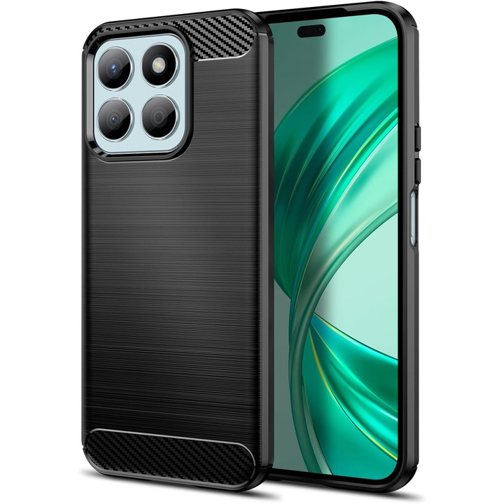Кейс за Honor X8c Liquid Carbon Silicone - черен