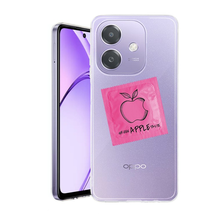 Husa pentru OPPO A40 / A40M, BestCase® Clear Silicon 2MM, Apple taste pink, Antisoc, Protectie camera si ecran, 1938403 T 1456