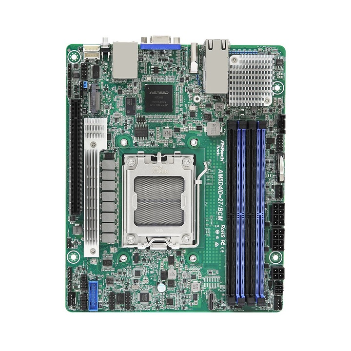Дънна платка ASRock AM5D4ID-2T/BCM, 4xDIMM, 1xM.2, 2x10GbE, Mini ITX