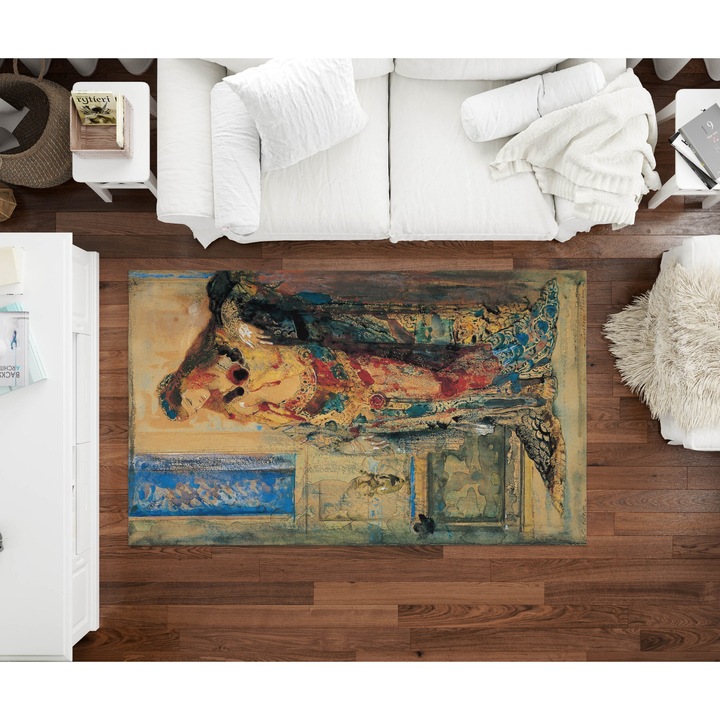 Covor decorativ imprimat 120×180 cm, model "Athena" design modern, textura moale, material durabil, usor de intretinut, ideal pentru living, dormitor, birou sau zone de accent, confort si stil intr-un singur produs