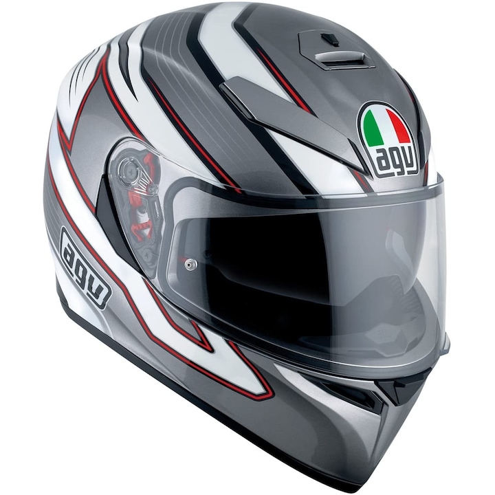 Casca moto full face K-3 SV AGV E2205 MULTI PLK MIZAR DARK GREY/WHITE made by AGV Italia, ochelari de soare, + viziera cu pinlock, Marimea M/L