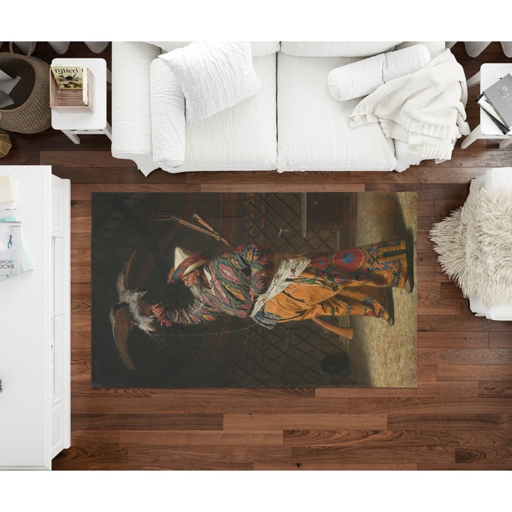 Covor decorativ imprimat 120×180 cm, model "Eagle" design modern, textura moale, material durabil, usor de intretinut, ideal pentru living, dormitor, birou sau zone de accent, confort si stil intr-un singur produs