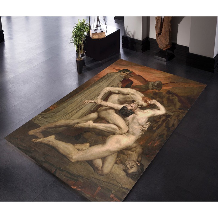 Covor decorativ imprimat 140×220 cm, model "Brother Fight" design modern, textura moale, material durabil, usor de intretinut, ideal pentru living, dormitor, birou sau zone de accent, confort si stil intr-un singur produs