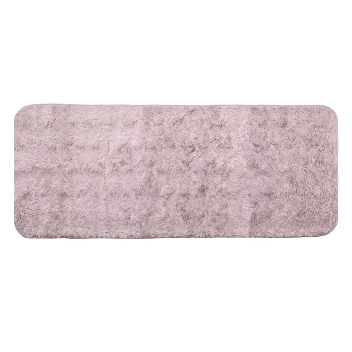 Декоративен килим за антре от изкуствена кожа прашен розов 140x60 см с нехлъзгаща се основа