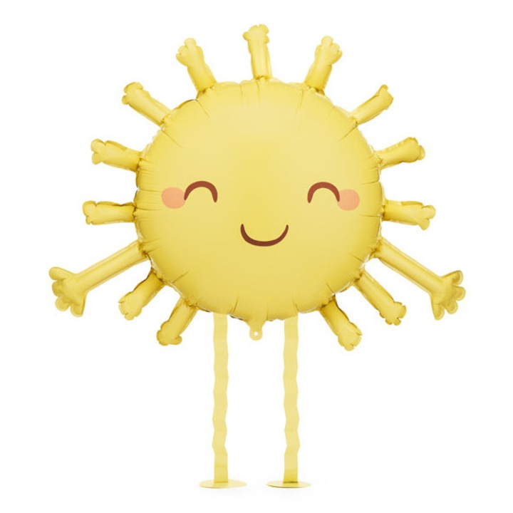 Napfóliás léggömb, 77x62cm, sárga