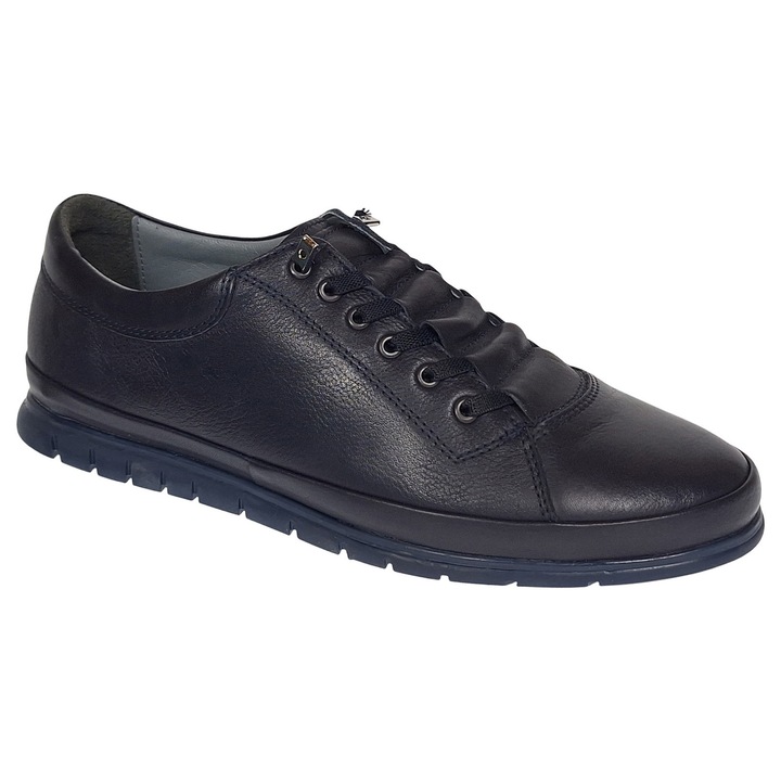 Pantofi barbati casual din piele naturala bleumarin extrem confort 200461, Bleumarin