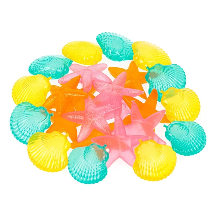 Többször használható jégkocka készlet színes kagylómintával - 24db