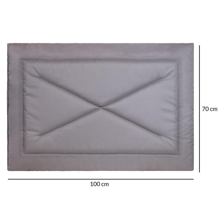 Culcus pentru caini, Domarex, 70x100cm, waterproof, antiderapant, gri
