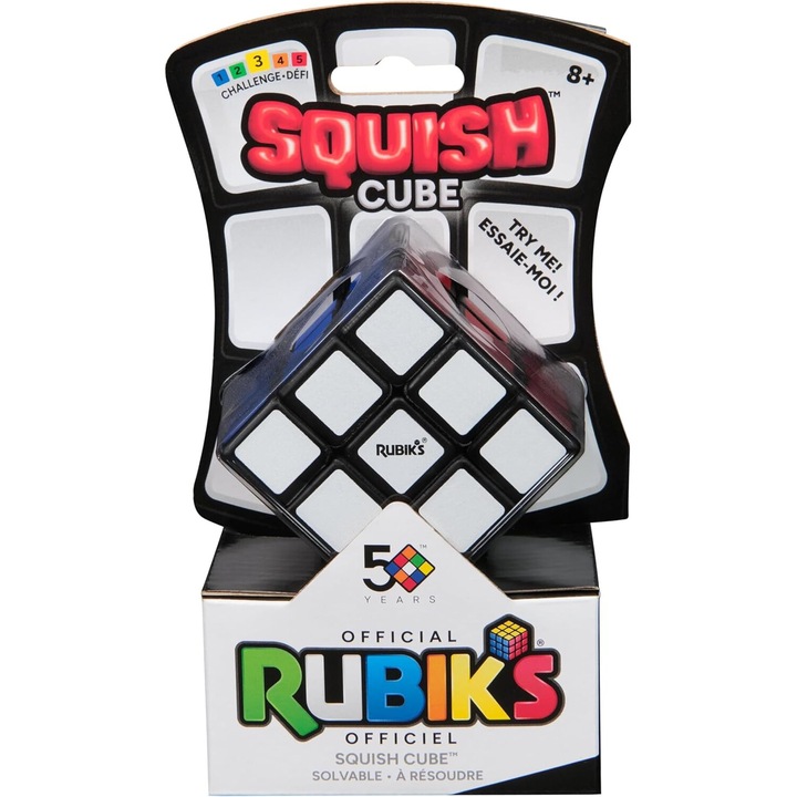 Rubik kocka nyomó, 3x3, antistress, többszínű