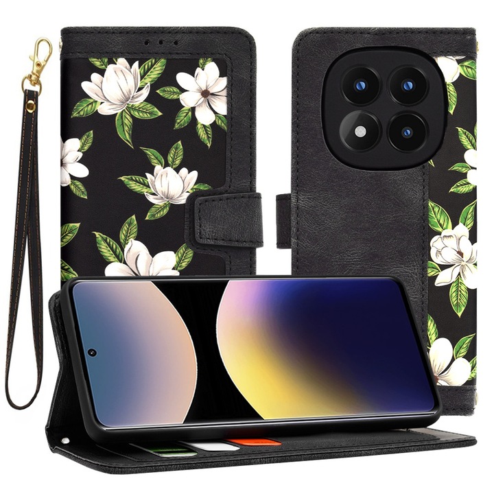 Husa pentru Xiaomi Redmi Note 14 Pro 4G / Poco F7 - Techsuit FlipCraft - Flowers of the Dawn