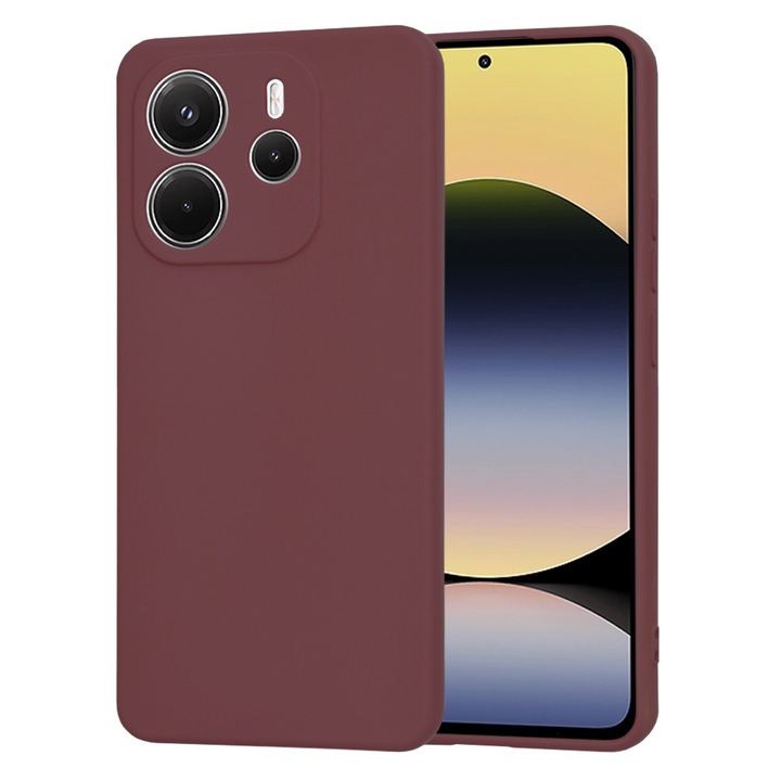 Калъф за Xiaomi Redmi Note 14 4G (163.25 x 76.55A xH 8.16mm) - Techsuit SoftFlex - Plum Red