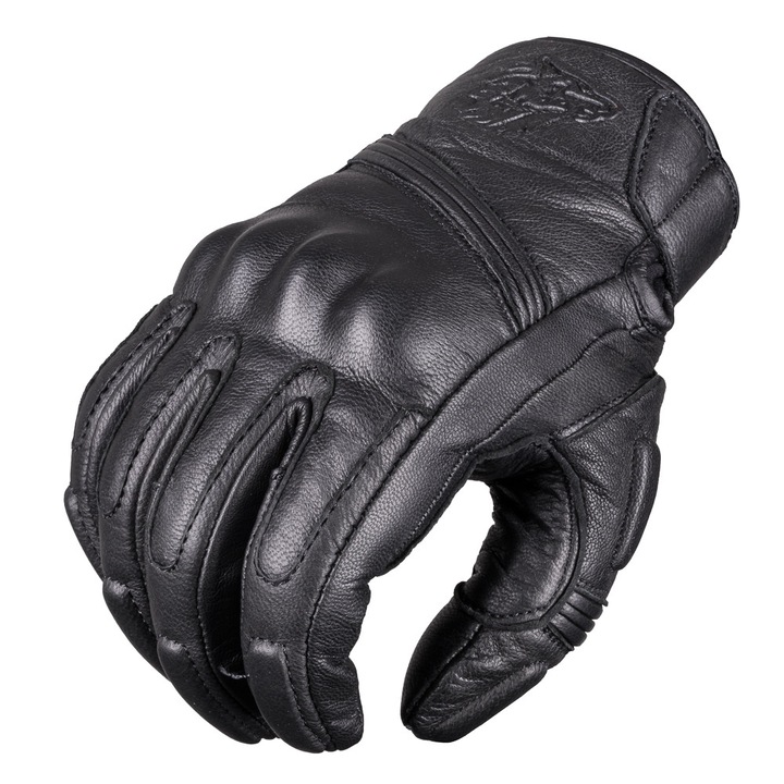 Manusi motocicleta Wolf Sandor, L, piele naturala, protectie rigida, negru