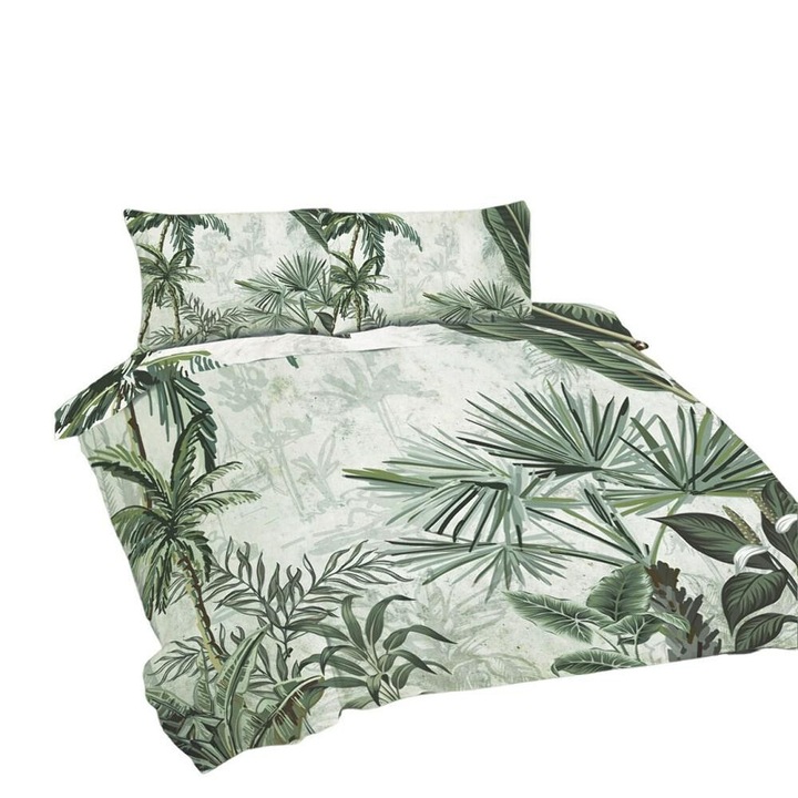 Lenjerie de pat 220x200 Frunze de palmier verde Universal Matex