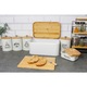 Cutie de paine, Brunbeste, din inox cu capac din lemn, alb, 30x20x14 cm