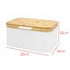 Cutie de paine, Brunbeste, din inox cu capac din lemn, alb, 30x20x14 cm