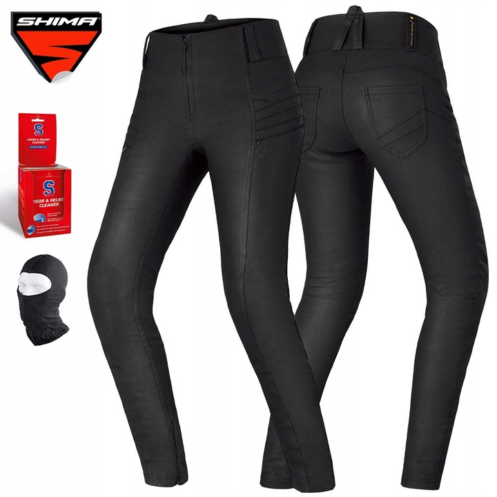 Set Colanti pentru motocicleta cu accesorii, Shima, protectii genunchi si sold, negru, XS, pentru femei