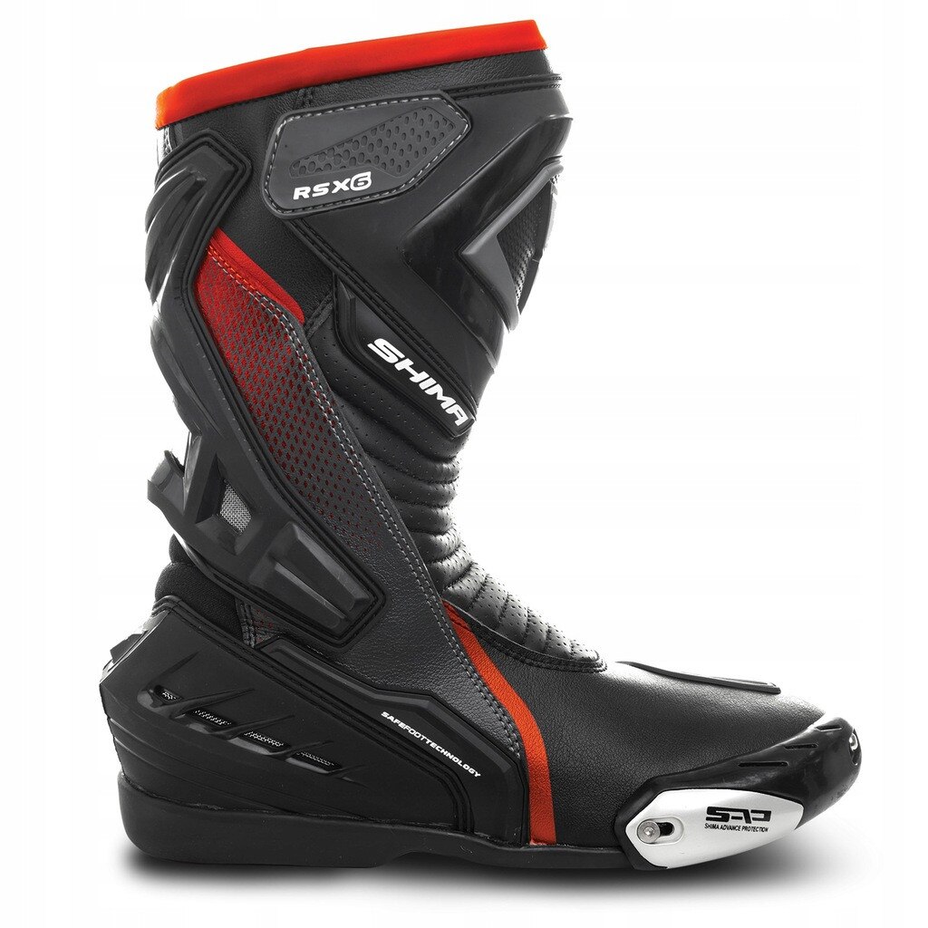 Baieti buty motocicleta Shima RSX-6, piele certificata, fluor