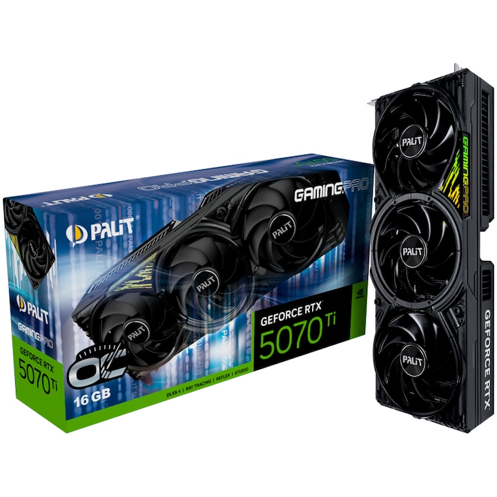 Видео карта PALIT GeForce RTX 5070 Ti GamingPro OC V1 16GB GDDR7 256 bit 4710562245479_3Y